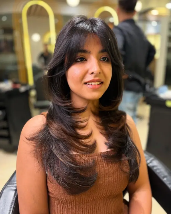 Butterfly Haircut Long Hair With Bangs