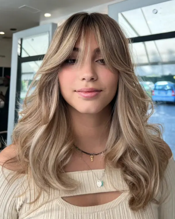 Butterfly Haircut with Bangs