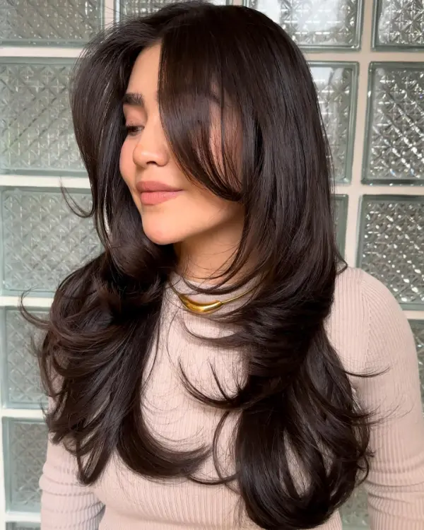 Butterfly Haircut with Bangs