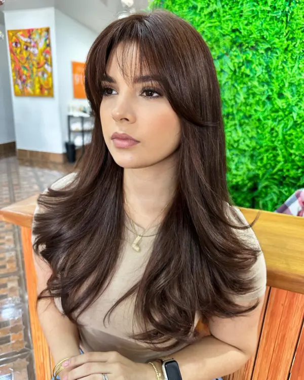 Butterfly Haircut with Bangs