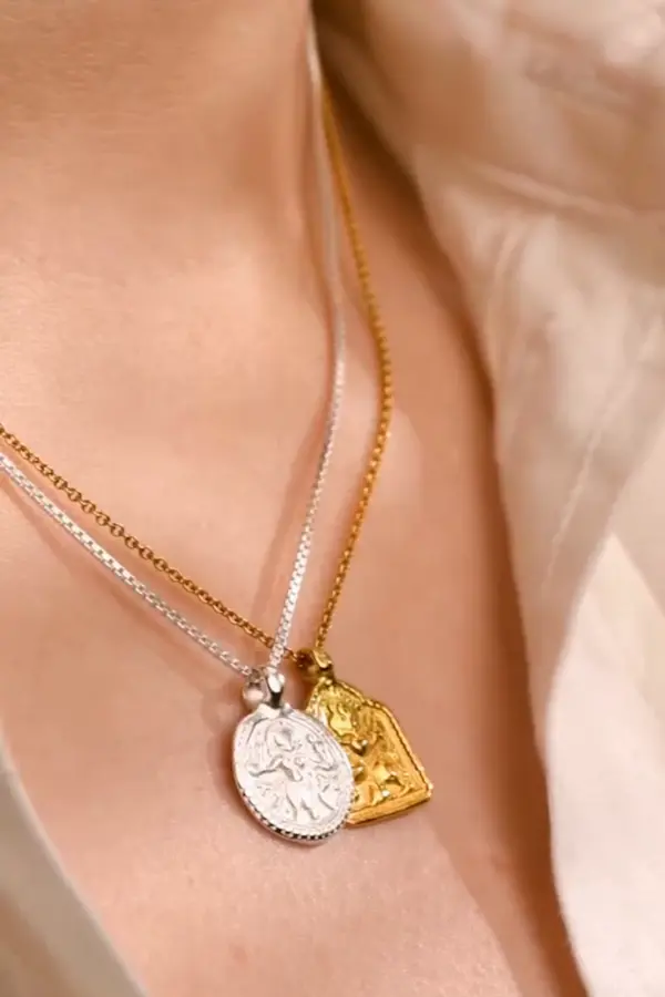 Gold And Silver Necklaces Layered