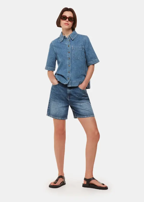 Short Sleeve Denim Shirt Outfit