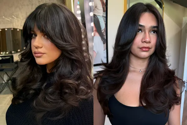 Black Hair Curtain Bangs Styles