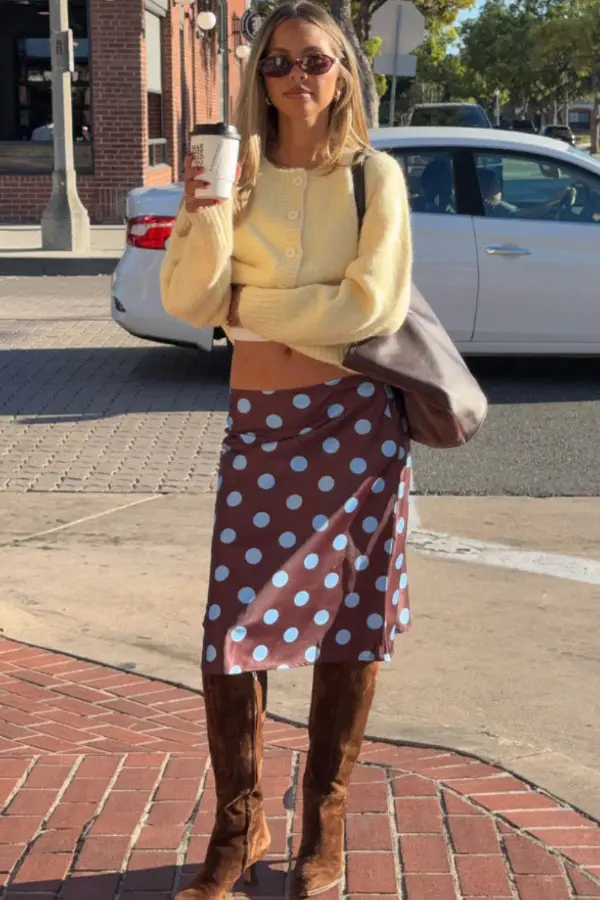 Brown Polka Dot Skirt