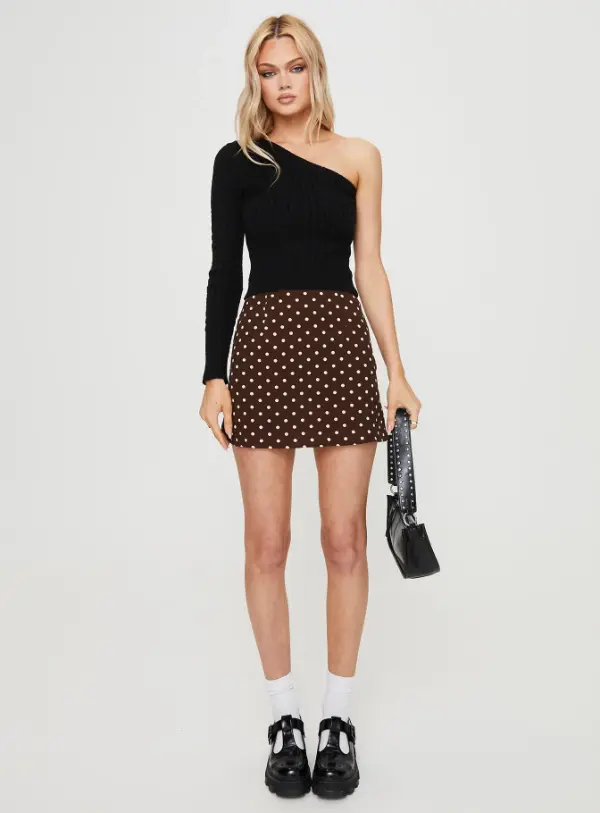 Brown Polka Dot Skirt