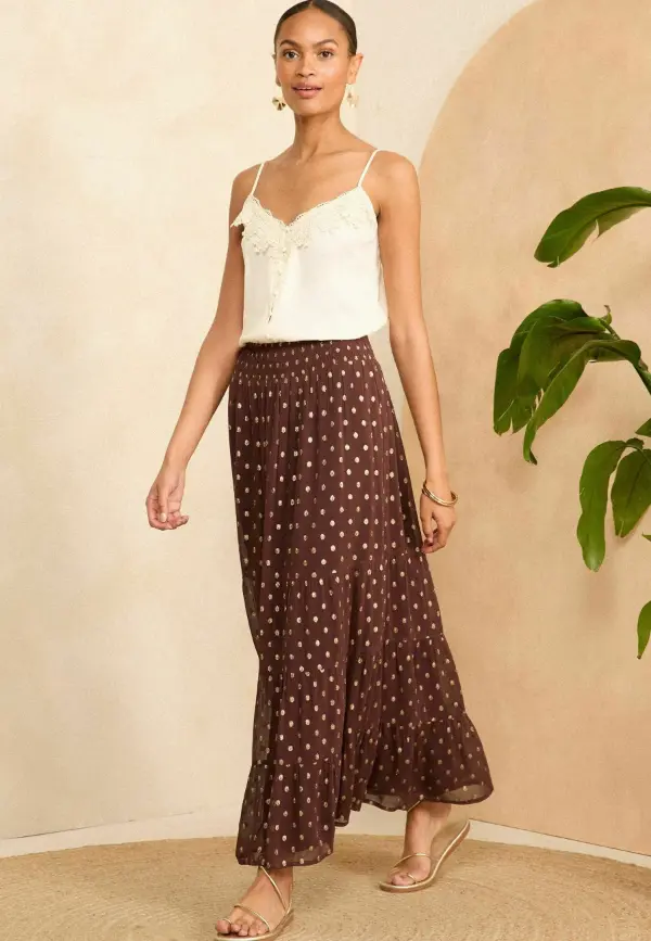 Brown Polka Dot Skirt