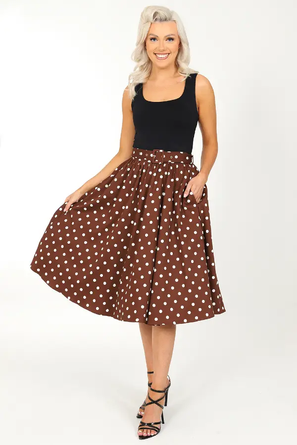 Brown Polka Dot Skirt