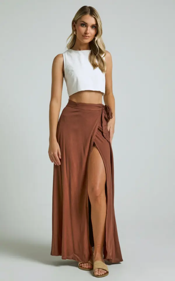 Long Wrap Skirt Outfit