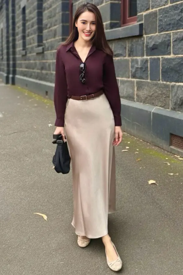 Shirt With Satin Skirt