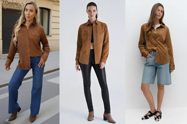 Suede Shirt Outfit Ideas