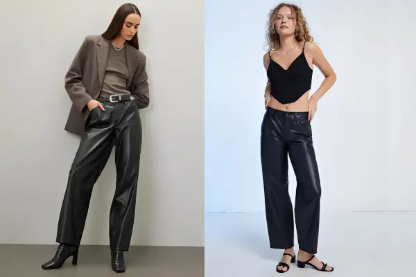 Baggy Leather Pants Women